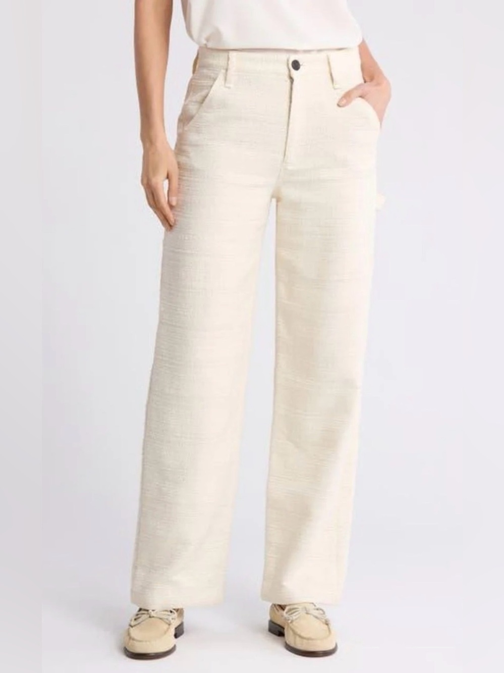 Rag & Bone Amaya Tweed Carpenter Pants Wide-Leg Size 30